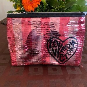 Victoria Secret make up case with sequins, brand new with tags